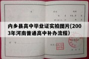 内乡县高中毕业证实拍图片(2003年河南普通高中补办流程）