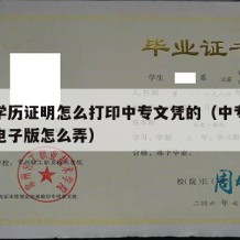 中专学历证明怎么打印中专文凭的（中专学历证明电子版怎么弄）