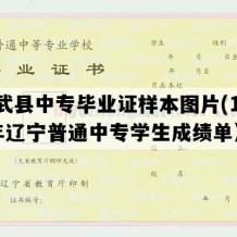 彰武县中专毕业证样本图片(1996年辽宁普通中专学生成绩单）