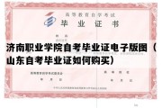 济南职业学院自考毕业证电子版图（山东自考毕业证如何购买）