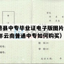 永德县中专毕业证电子版图片(2004年云南普通中专如何购买）