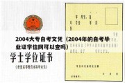 2004大专自考文凭（2004年的自考毕业证学信网可以查吗）