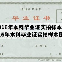 2016年本科毕业证实拍样本(2016年本科毕业证实拍样本图)