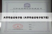 大学毕业证电子档（大学毕业证电子档下载）