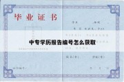 中专学历报告编号怎么获取