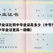 中专毕业证比初中毕业证高多少（中专毕业证比高中毕业证更高一级嘛）