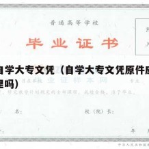 怎么自学大专文凭（自学大专文凭原件应该在档案里吗）