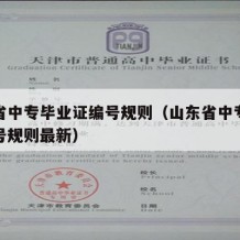 山东省中专毕业证编号规则（山东省中专毕业证编号规则最新）