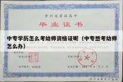 中专学历怎么考幼师资格证呢（中专想考幼师怎么办）