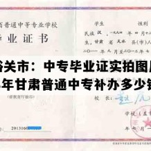 嘉峪关市：中专毕业证实拍图片(1998年甘肃普通中专补办多少钱）