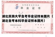 湖北民族大学自考毕业证样本图片（湖北自考本科毕业证样本图片）