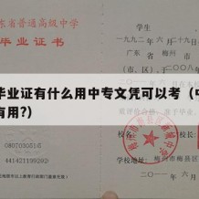 中专毕业证有什么用中专文凭可以考（中专毕业证有用?）