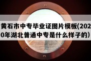 黄石市中专毕业证图片模板(2020年湖北普通中专是什么样子的）