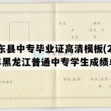 鸡东县中专毕业证高清模板(2003年黑龙江普通中专学生成绩单）