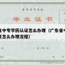 广东省中专学历认证怎么办理（广东省中专学历认证怎么办理流程）