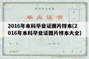 2016年本科毕业证图片样本(2016年本科毕业证图片样本大全)