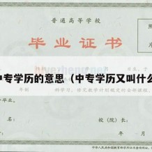 中专学历的意思（中专学历又叫什么）