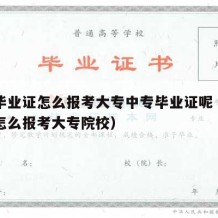 中专毕业证怎么报考大专中专毕业证呢（中专毕业怎么报考大专院校）