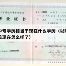 以前中专学历相当于现在什么学历（以前的中专学校现在怎么样了）