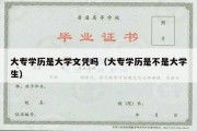 大专学历是大学文凭吗（大专学历是不是大学生）