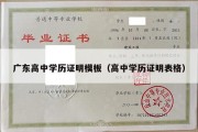 广东高中学历证明模板（高中学历证明表格）