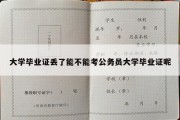 大学毕业证丢了能不能考公务员大学毕业证呢