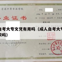 成人自考大专文凭有用吗（成人自考大专有学历要求吗）