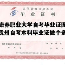 贵阳康养职业大学自考毕业证图片样本（贵州自考本科毕业证做个多少钱）