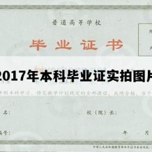 2017年本科毕业证实拍图片