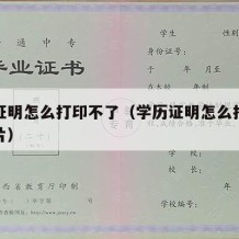 学历证明怎么打印不了（学历证明怎么打印不了照片）