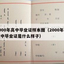 2000年高中毕业证样本图（2000年的高中毕业证是什么样子）