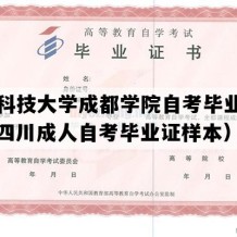 电子科技大学成都学院自考毕业证样图（四川成人自考毕业证样本）