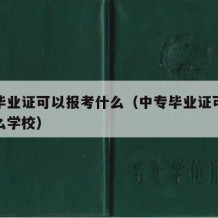 中专毕业证可以报考什么（中专毕业证可以报考什么学校）