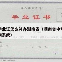 中专毕业证怎么补办湖南省（湖南省中专毕业证查询系统）