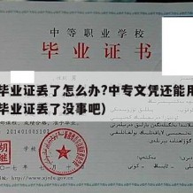 中专毕业证丢了怎么办?中专文凭还能用吗（中专毕业证丢了没事吧）