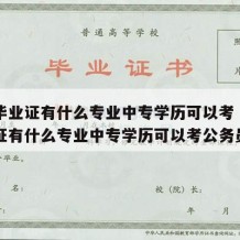 中专毕业证有什么专业中专学历可以考（中专毕业证有什么专业中专学历可以考公务员）