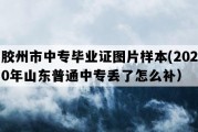 胶州市中专毕业证图片样本(2020年山东普通中专丢了怎么补）