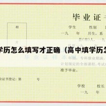 高中学历怎么填写才正确（高中填学历怎么填）