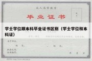 学士学位跟本科毕业证书区别（学士学位和本科证）