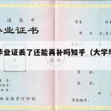 大学毕业证丢了还能再补吗知乎（大学毕业证）