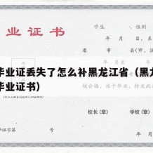 高中毕业证丢失了怎么补黑龙江省（黑龙江省高中毕业证书）