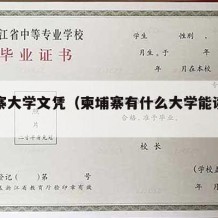 柬埔寨大学文凭（柬埔寨有什么大学能读硕士）