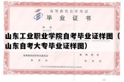 山东工业职业学院自考毕业证样图（山东自考大专毕业证样图）