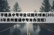 平塘县中专毕业证图片样本(2018年贵州普通中专补办流程）