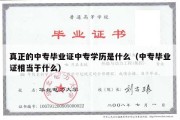 真正的中专毕业证中专学历是什么（中专毕业证相当于什么）