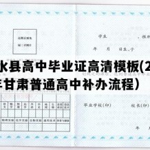 合水县高中毕业证高清模板(2009年甘肃普通高中补办流程）