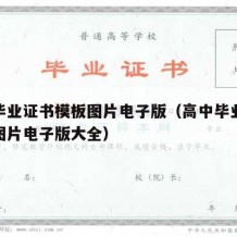 高中毕业证书模板图片电子版（高中毕业证书模板图片电子版大全）