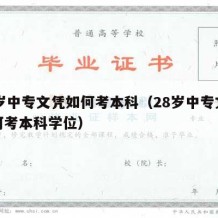 28岁中专文凭如何考本科（28岁中专文凭如何考本科学位）