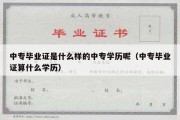 中专毕业证是什么样的中专学历呢（中专毕业证算什么学历）