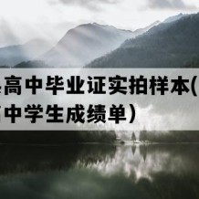 大化县高中毕业证实拍样本(九十年代老高中学生成绩单）